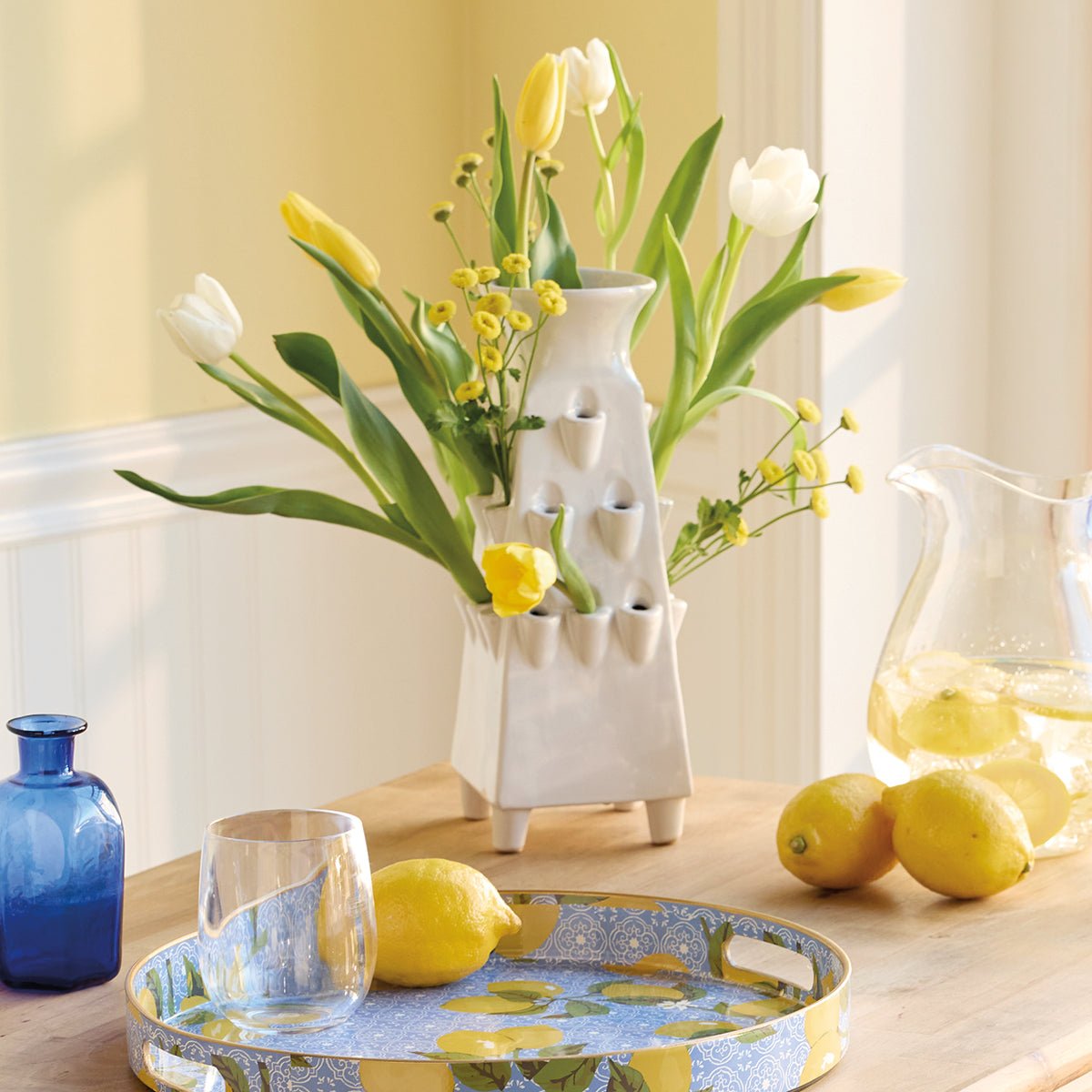 French Inspired Ceramic Tulipiere Vase