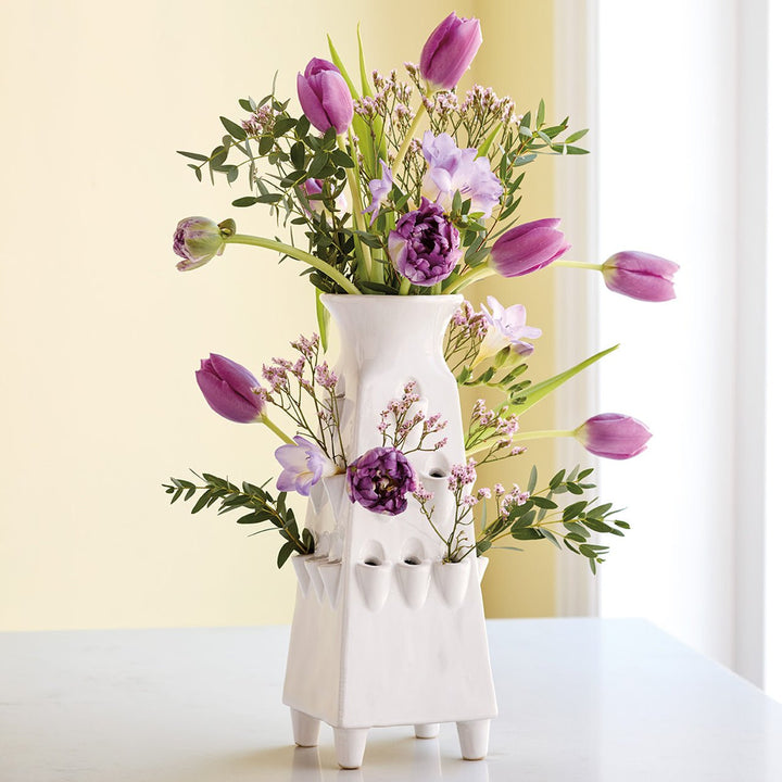 French Inspired Ceramic Tulipiere Vase - Monticello Shop