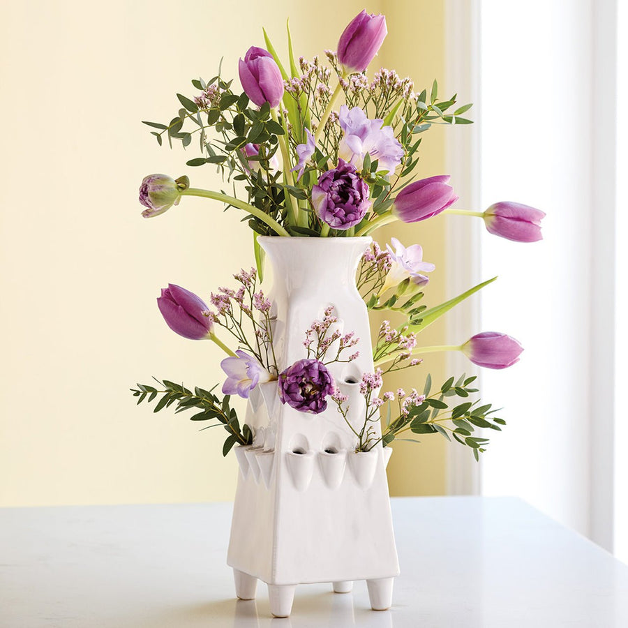 French Inspired Ceramic Tulipiere Vase - Monticello Shop