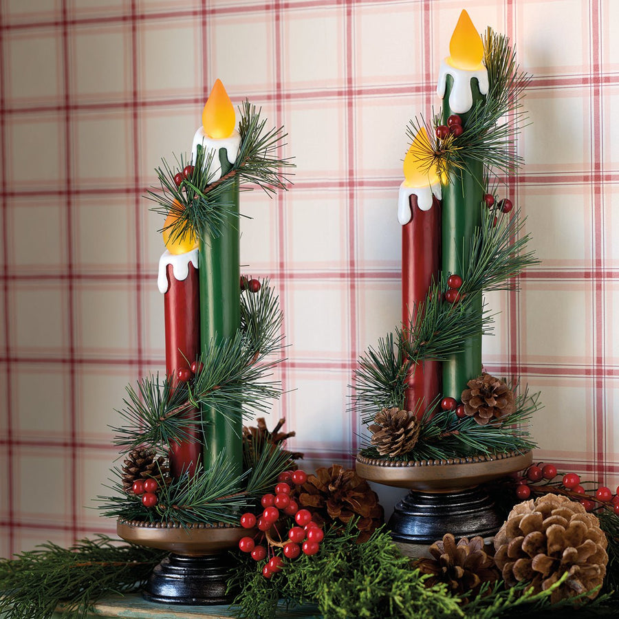Holiday Lighted Double Candle - Monticello Shop