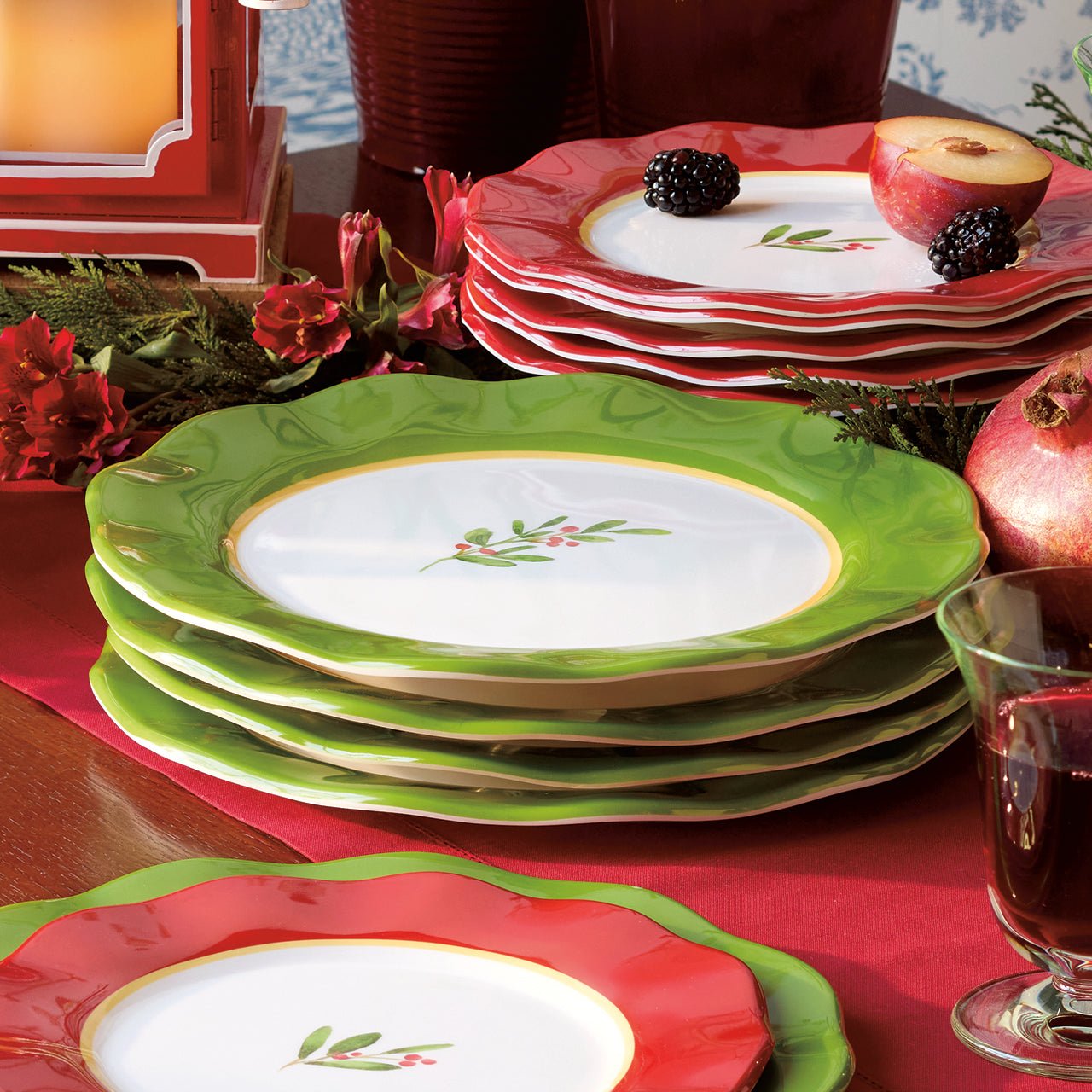 melamine christmas dinner plates