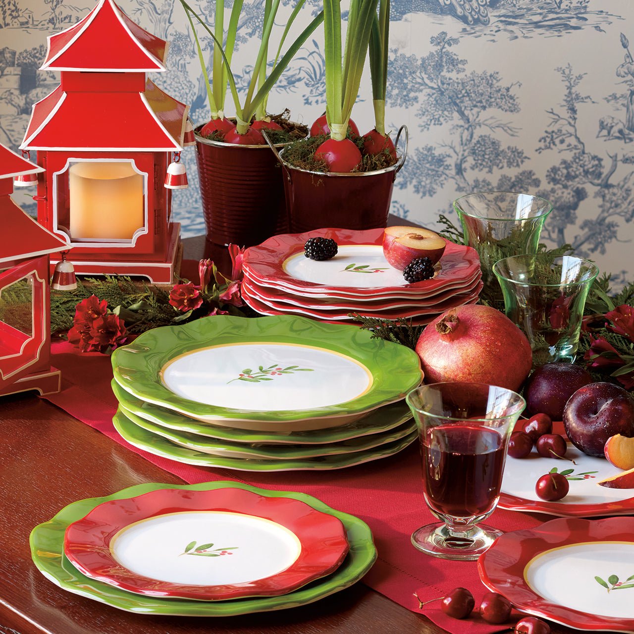 melamine christmas dinner plates