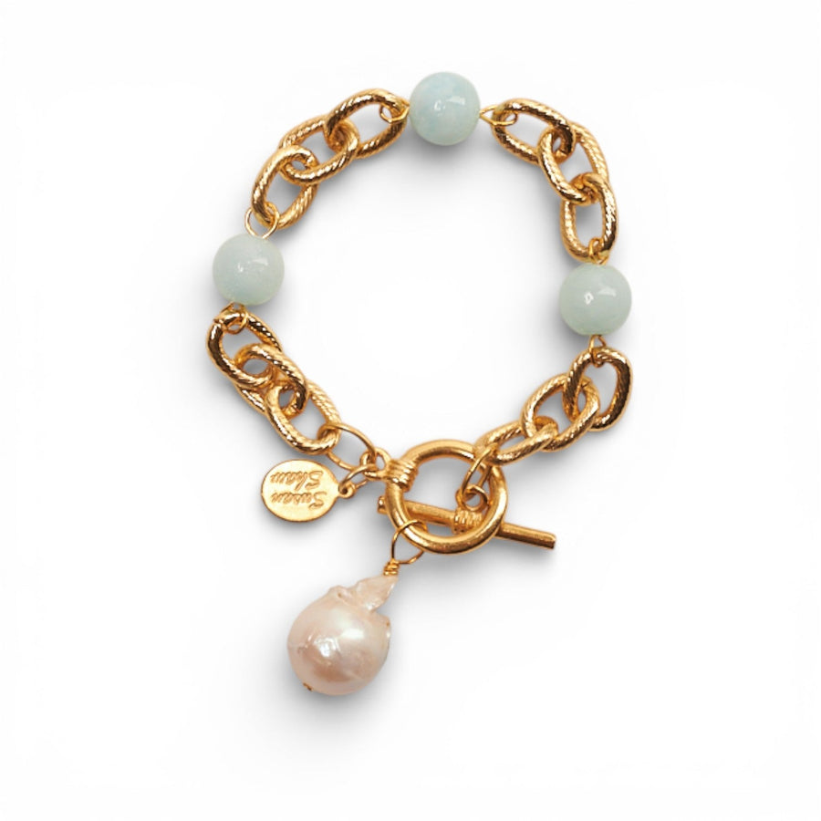 Jasper & Baroque Pearl Toggle Bracelet - Monticello Shop