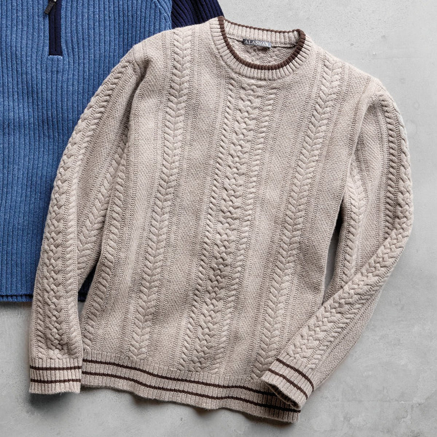 Merino Wool Cable Sweater - Monticello Shop