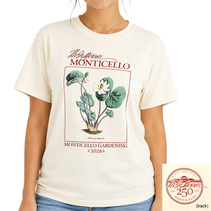 Monticello 2026 Garden T-Shirt Twin Leaf - 250th Edition - Monticello Shop
