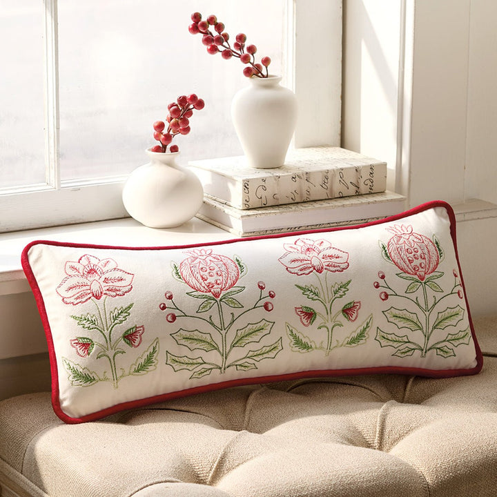 Monticello Amaryllis & Pomegranate Lumbar Pillow - Monticello Shop