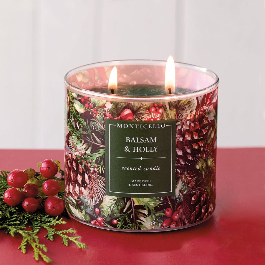 Monticello Balsam & Holly Jar Candle - Monticello Shop