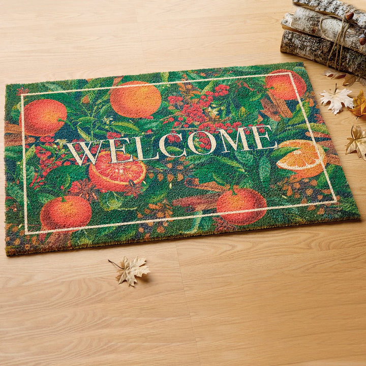 Monticello Evergreen & Orange Oversized Welcome Mat - Monticello Shop