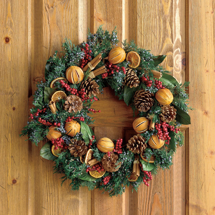 Monticello Evergreen & Oranges Scented Wreath - Monticello Shop