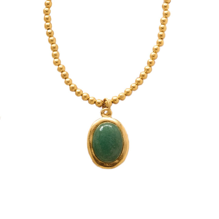 Monticello Jade Gold Beaded Necklace - Monticello Shop