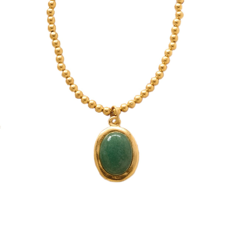 Monticello Jade Gold Beaded Necklace - Monticello Shop