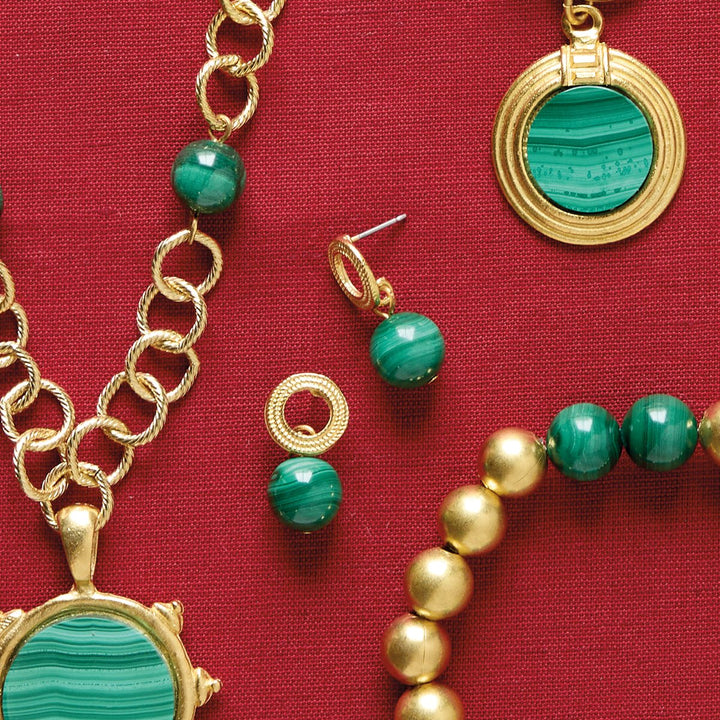 Monticello Malachite Drop Earrings - Monticello Shop