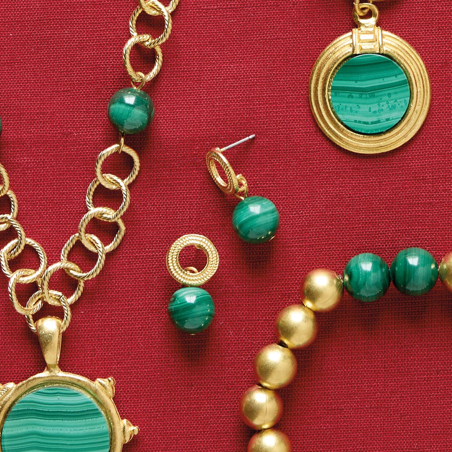 Monticello Malachite Drop Earrings - Monticello Shop