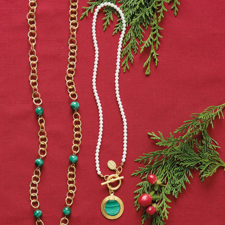 Monticello Pearl & Malachite Necklace - Monticello Shop