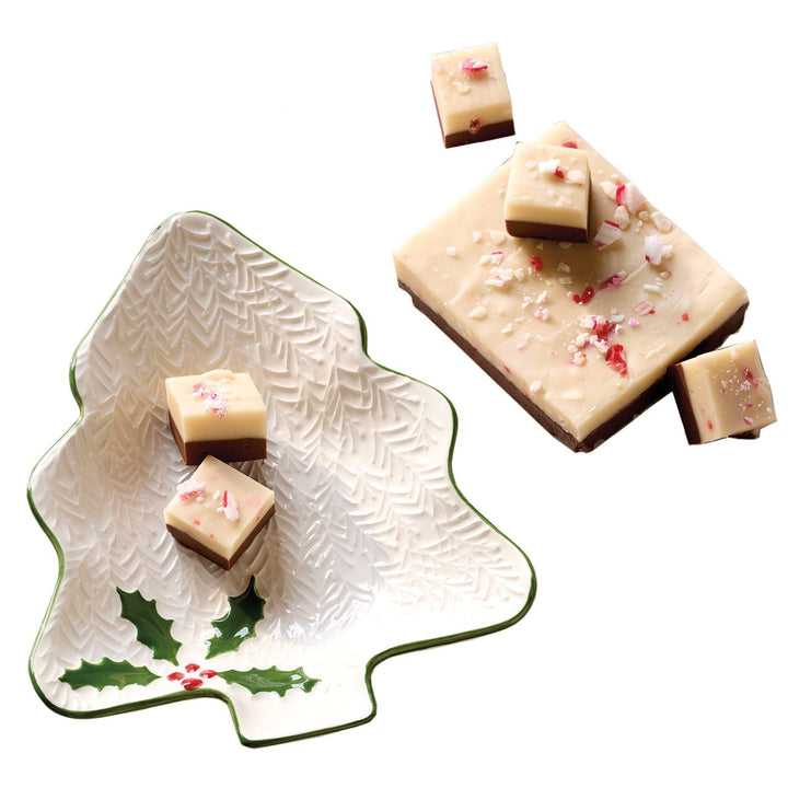 Monticello Peppermint Bark Fudge & Tree Dish - Monticello Shop