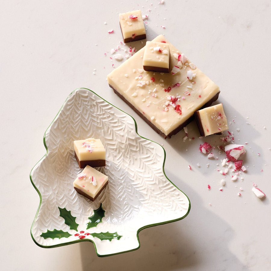 Monticello Peppermint Bark Fudge & Tree Dish - Monticello Shop