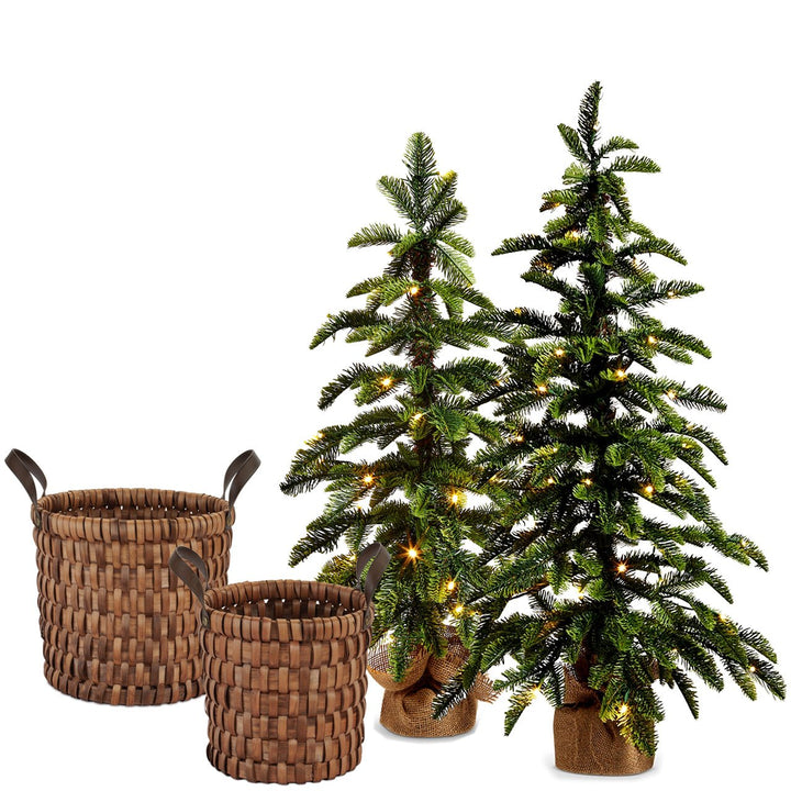 Monticello Pre-lit Trees with Baskets - Monticello Shop