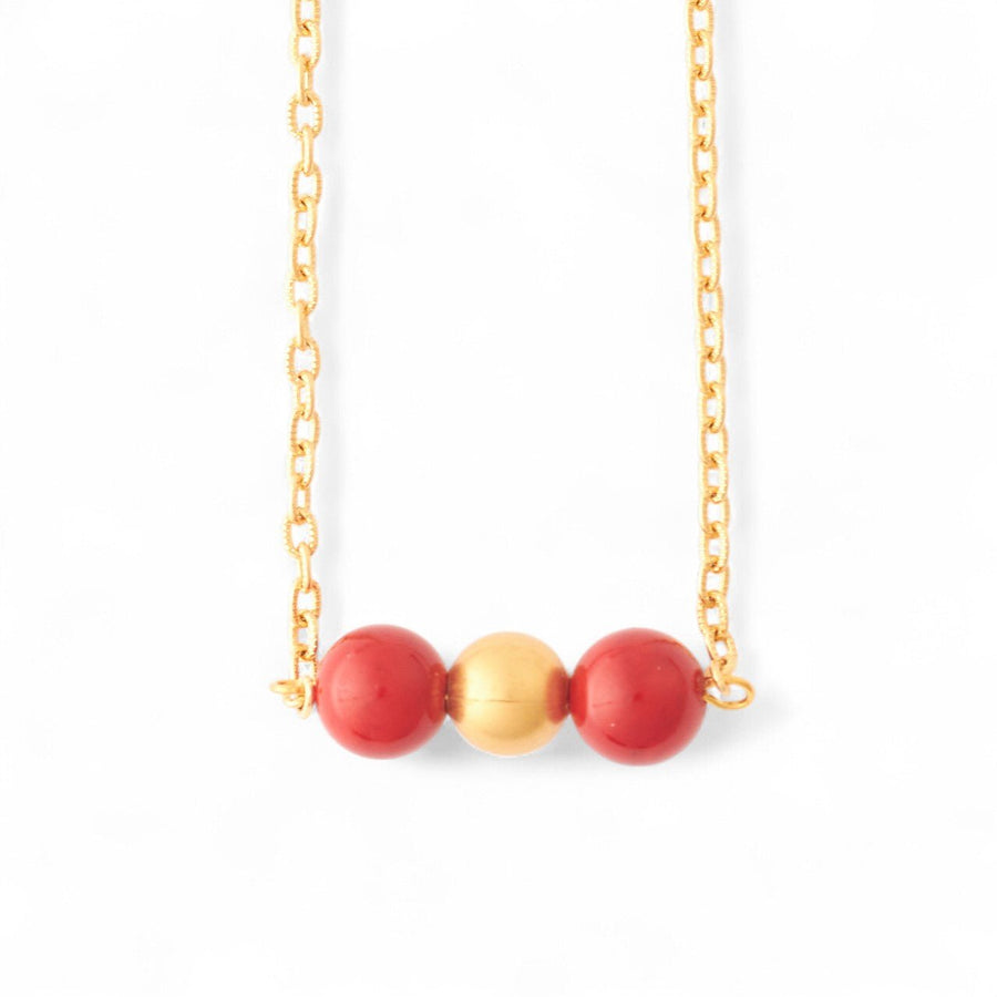 Monticello Red Coral Beaded Necklace - Monticello Shop