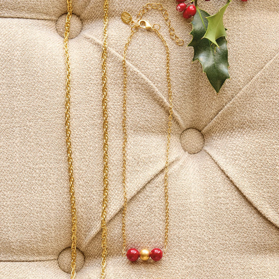 Monticello Red Coral Beaded Necklace - Monticello Shop