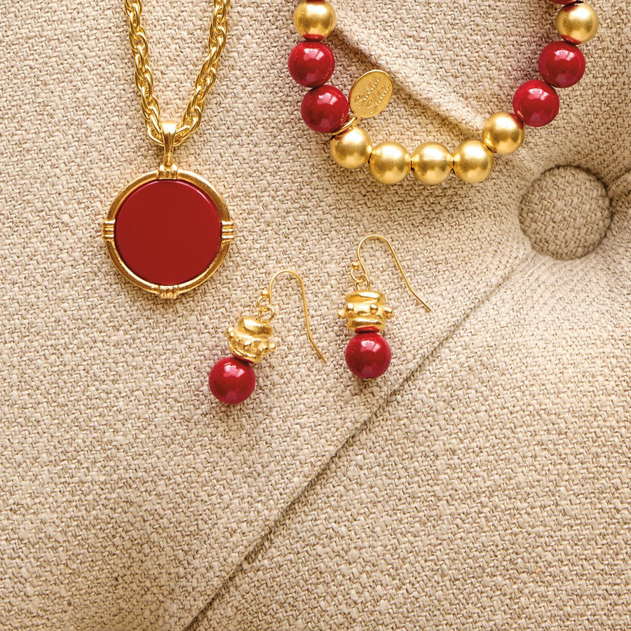Monticello Red Coral Earrings - Monticello Shop