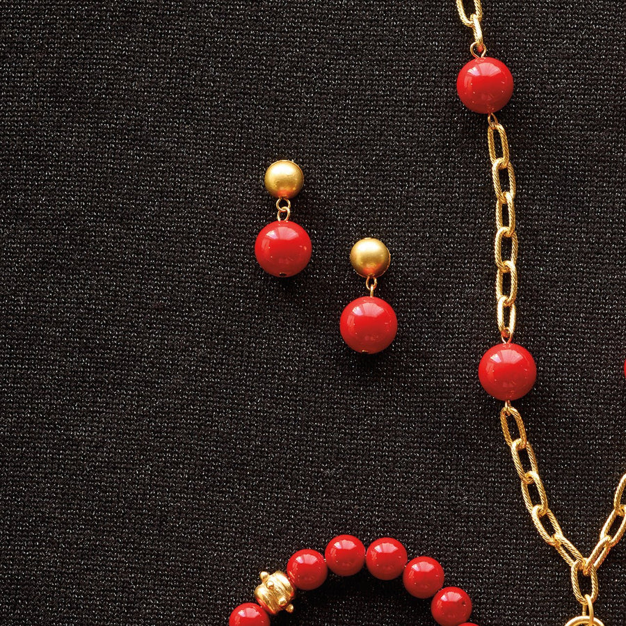 Monticello Red Coral Earrings - Monticello Shop