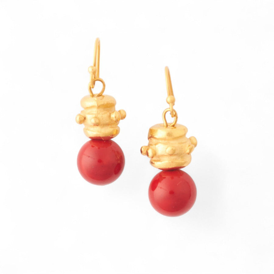 Monticello Red Coral Earrings - Monticello Shop