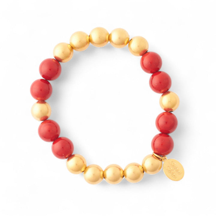 Monticello Red Coral Stretch Bracelet - Monticello Shop