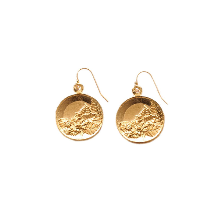 Monticello Tobacco Leaf Plate Earrings - Monticello Shop