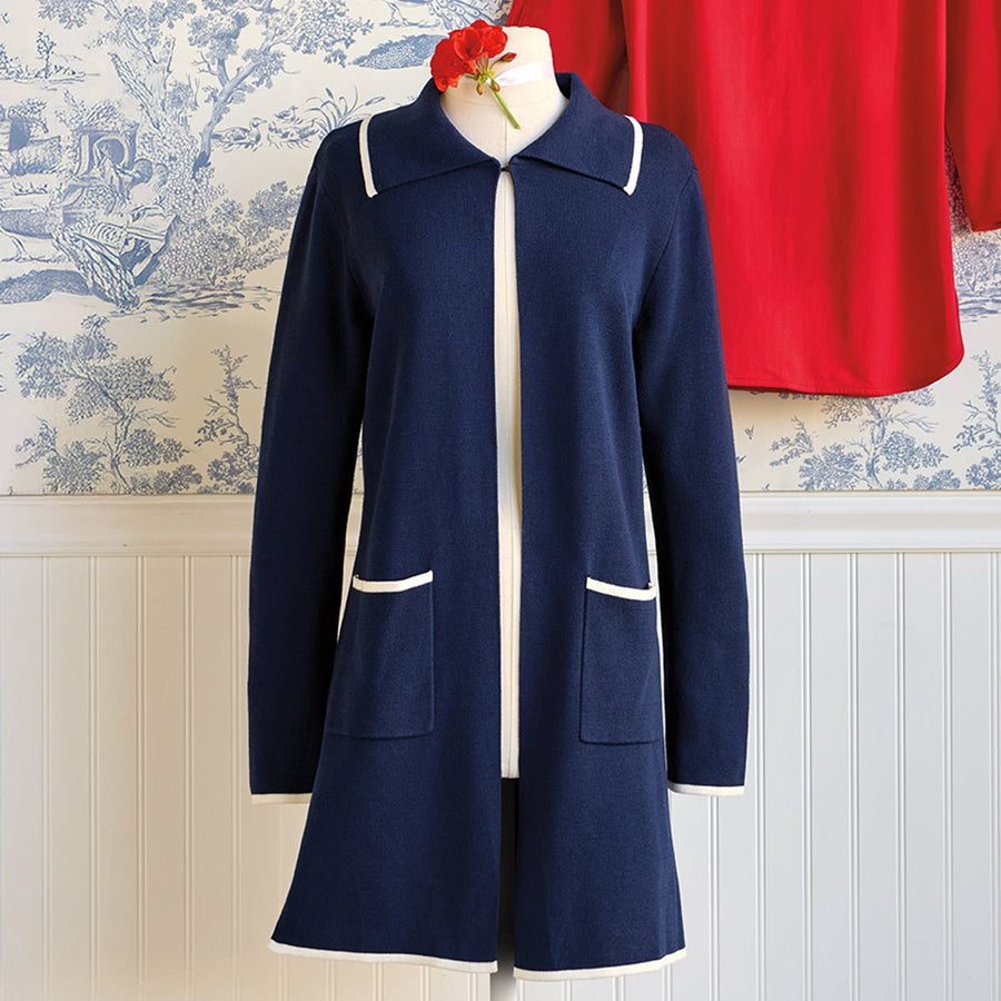 Navy Cardigan Sweater - Monticello Shop