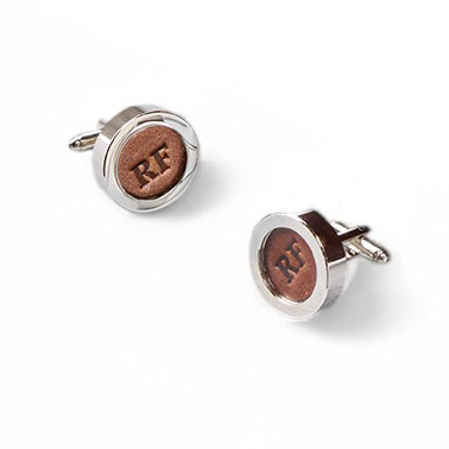 Personalized Leather Cufflinks - Monticello Shop