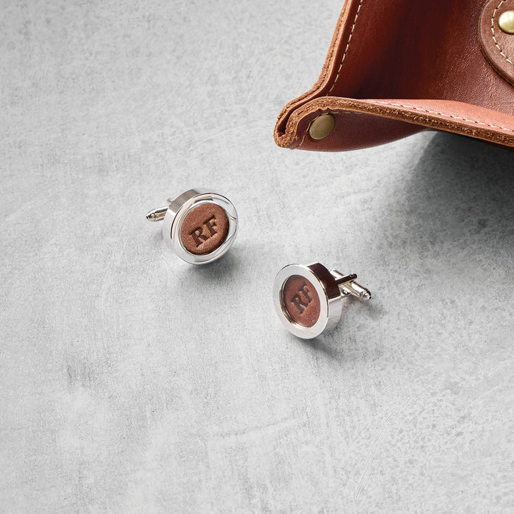 Personalized Leather Cufflinks - Monticello Shop
