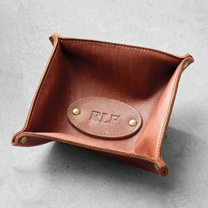 Personalized Leather Dresser Caddy - Monticello Shop
