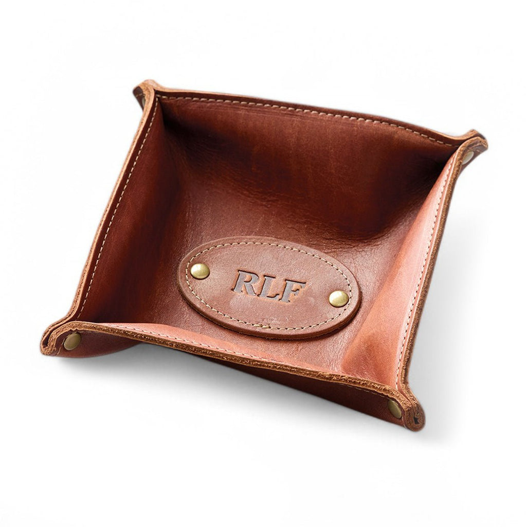 Personalized Leather Dresser Caddy