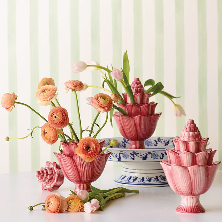 Pink Artichoke Tulipieres - Monticello Shop