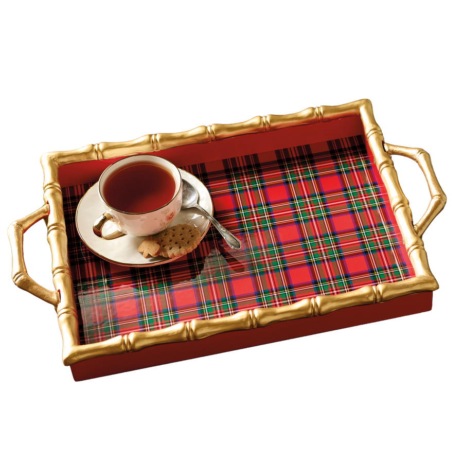 Plaid Bamboo Tray - Monticello Shop