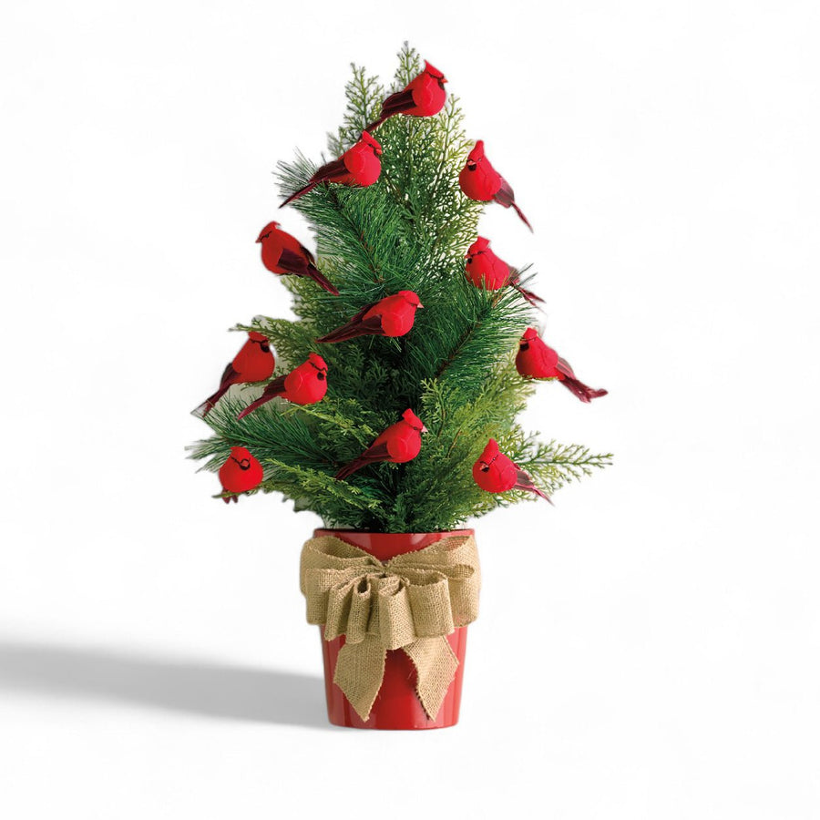 Potted Tree with Cardinals - Monticello Shop