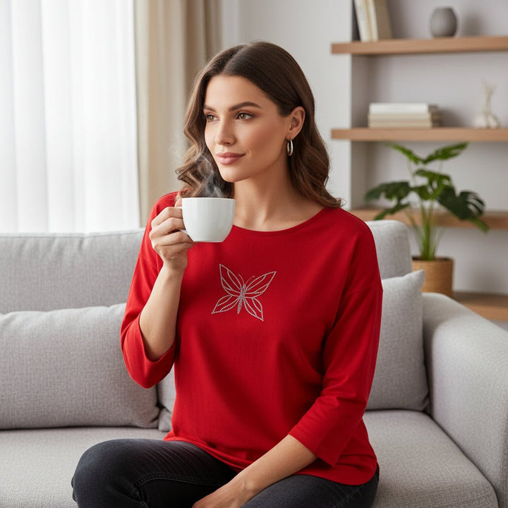 Red Butterfly Shirt - Monticello Shop