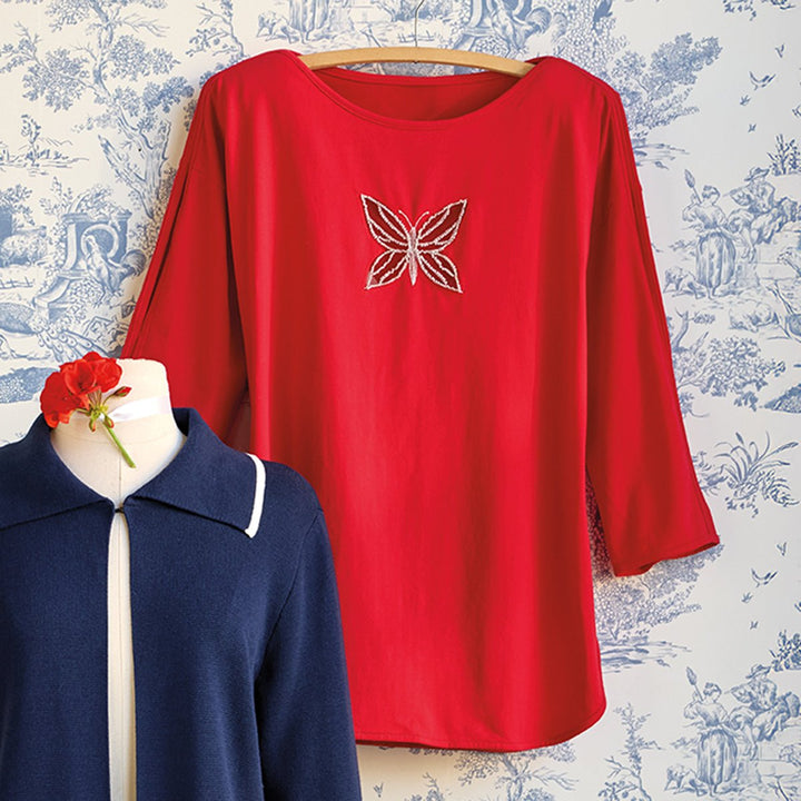 Red Butterfly Shirt - Monticello Shop