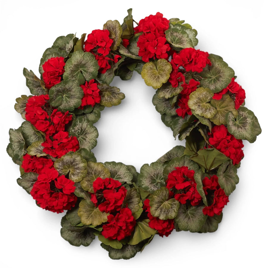 Red Geranium Wreath - Monticello Shop