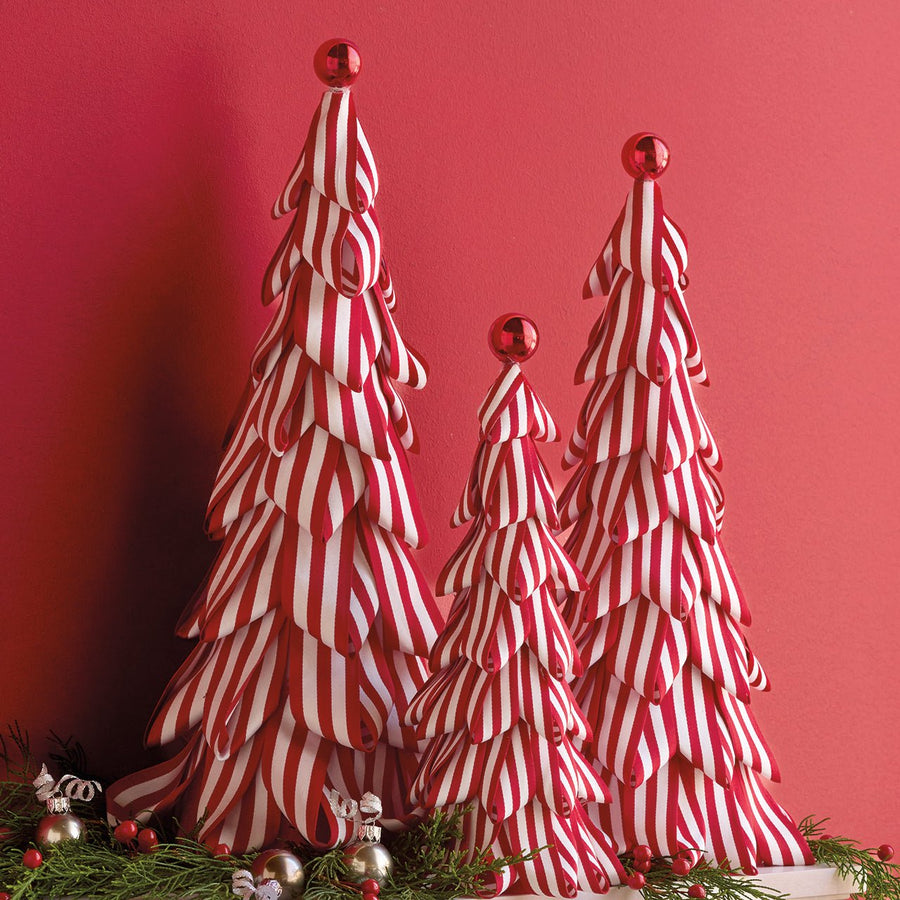 Red & White Ribbon Trees - Monticello Shop