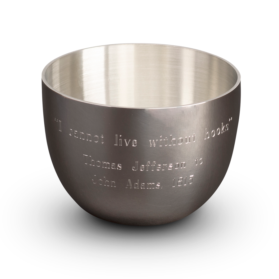 I Cannot Live without Books Pewter Jefferson Cup