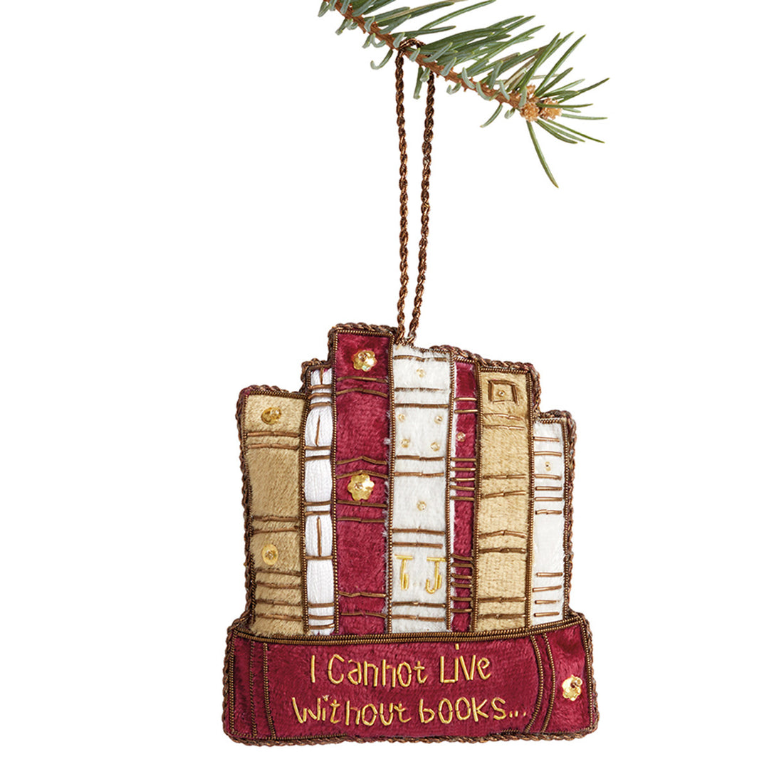 Book Quote Embroidered Ornament