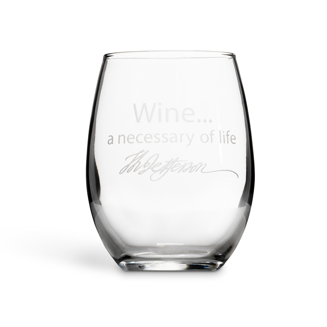 Monticello "Necessary" Wine Glass