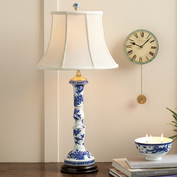 Blue and White Porcelain Column Lamp