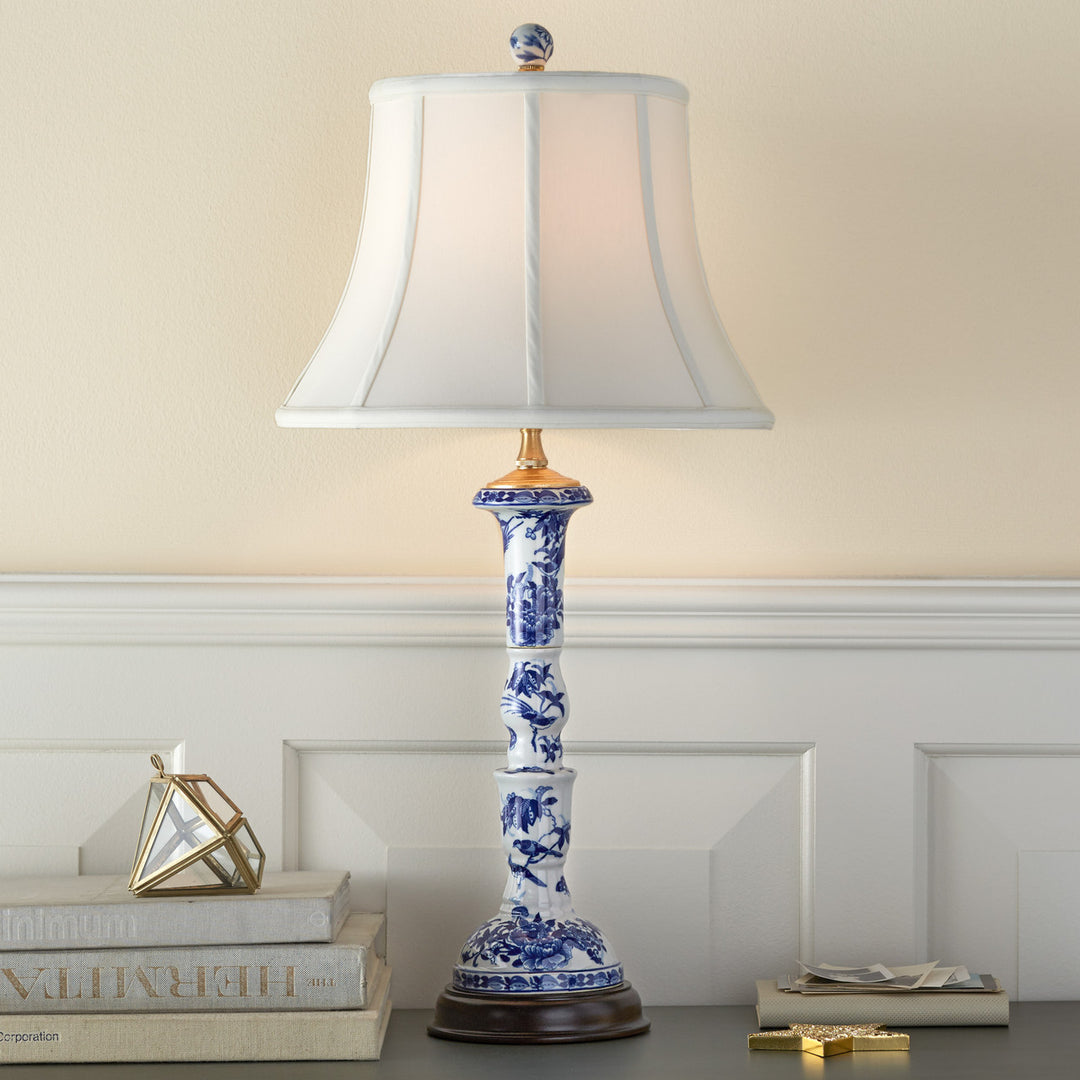 Blue and White Porcelain Column Lamp