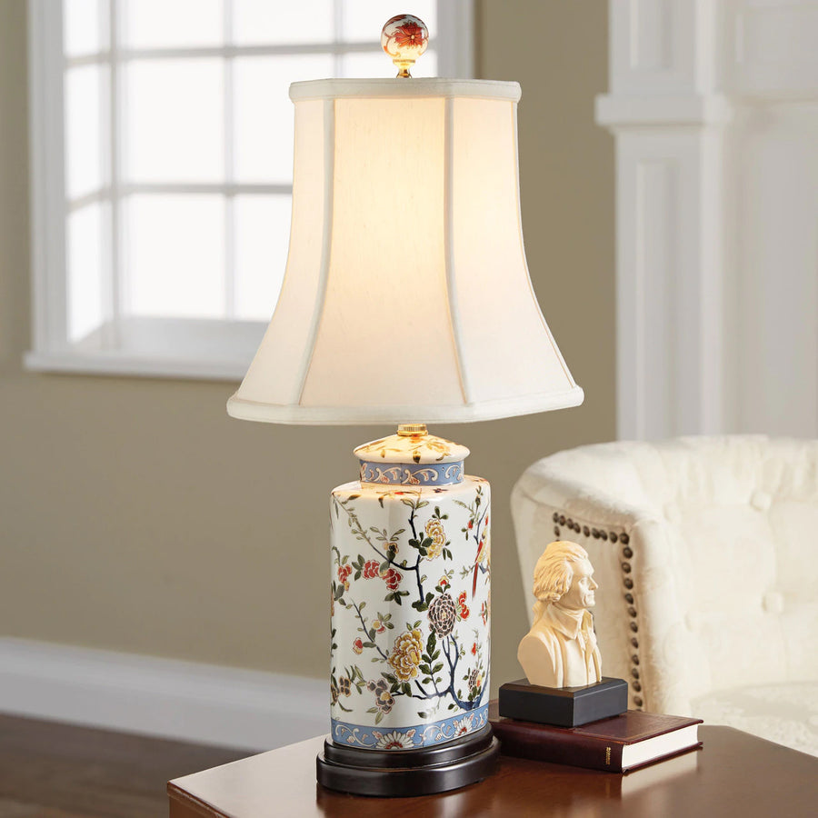 Floral Canister Table Lamp