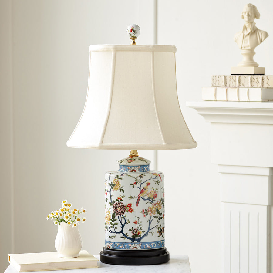 Floral Canister Table Lamp