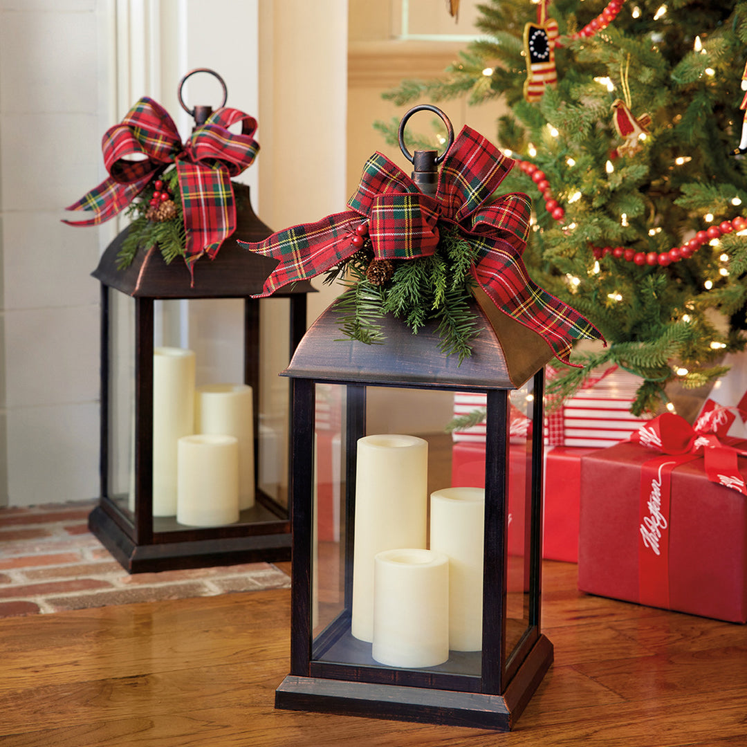 Decorated Tri-Candle Christmas Lantern