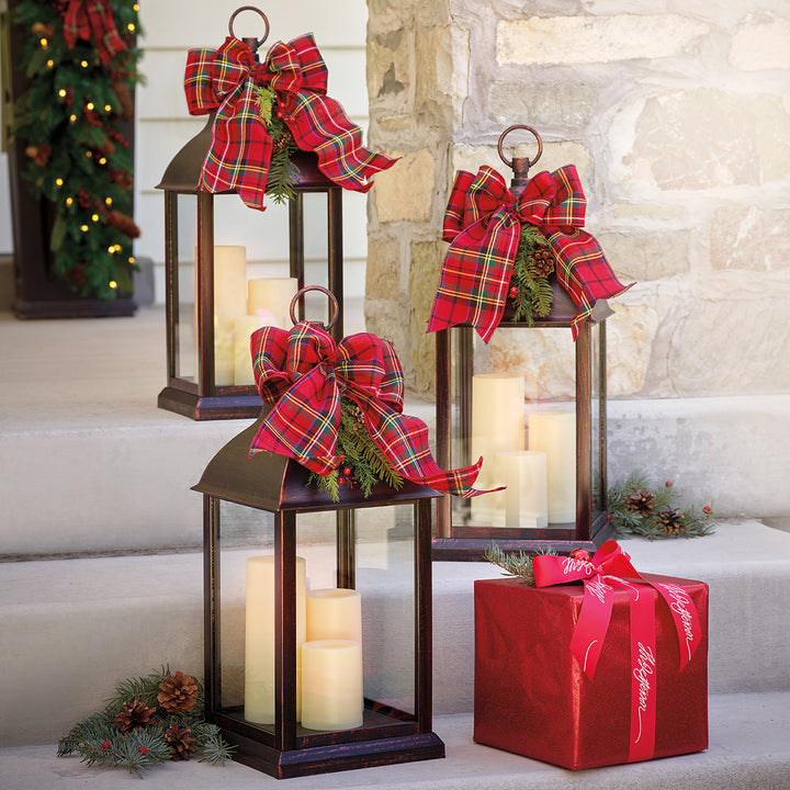 Decorated Tri-Candle Christmas Lantern