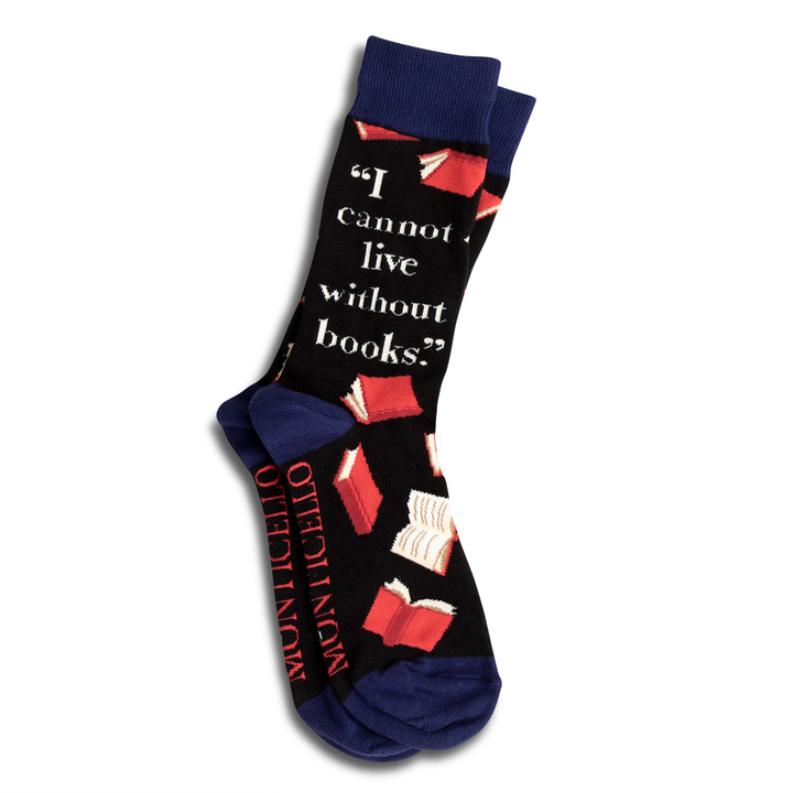 Monticello Book Quote Socks